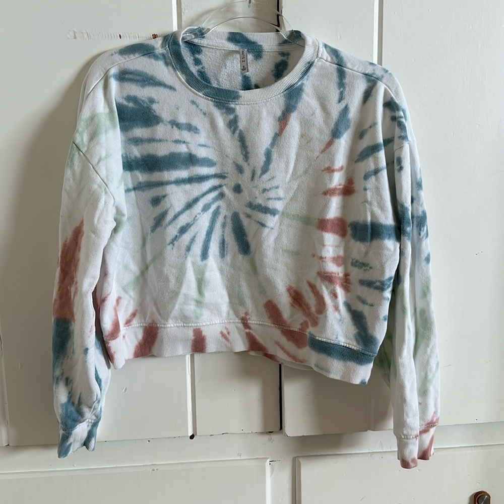 Z Supply Tie dye Cropped Sweatshirt | Size Small